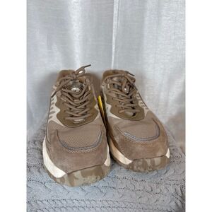 RAYDLINX Men's Casual Lace-Up Sneakers Tan Suede Chunky Sole Size 44/ US size 10